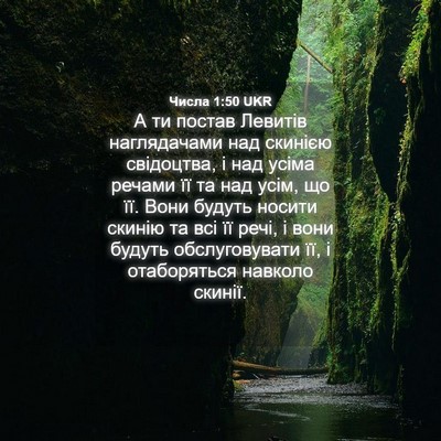 Picture 04 - Числа 1:50 UKR - А ти постав Левитів - Bible Verse Picture