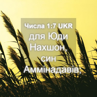 Picture 04 - Числа 1:7 UKR - для Юди Нахшон, син - Bible Verse Picture