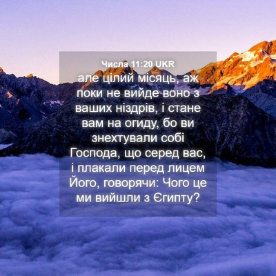 Picture 04 - Числа 11:20 UKR - але цілий місяць, аж поки - Bible Verse Picture