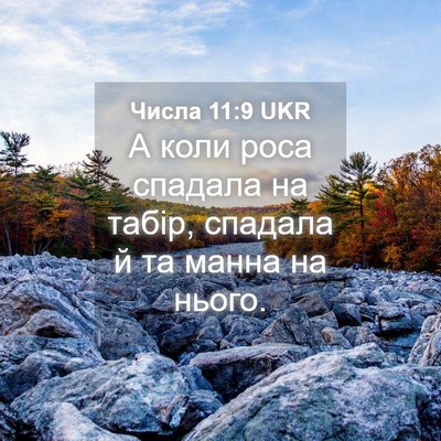 Picture 04 - Числа 11:9 UKR - А коли роса спадала на - Bible Verse Picture