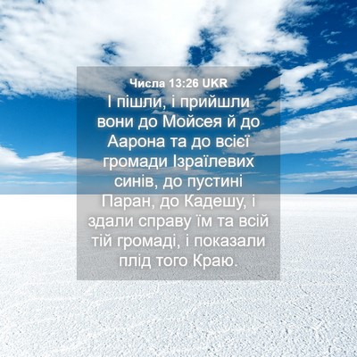 Picture 04 - Числа 13:26 UKR - І пішли, і прийшли вони до - Bible Verse Picture