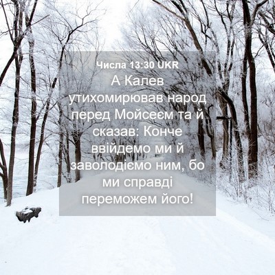 Picture 04 - Числа 13:30 UKR - А Калев утихомирював народ - Bible Verse Picture