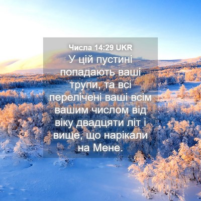 Picture 04 - Числа 14:29 UKR - У цій пустині попадають - Bible Verse Picture