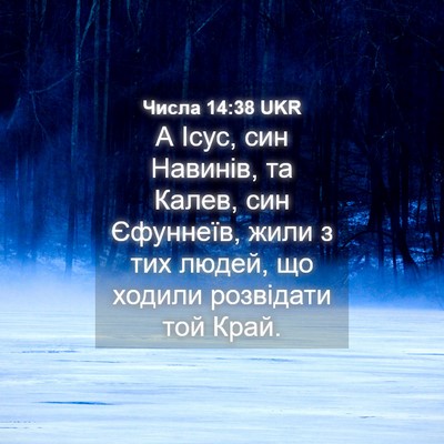 Picture 04 - Числа 14:38 UKR - А Ісус, син Навинів, та - Bible Verse Picture