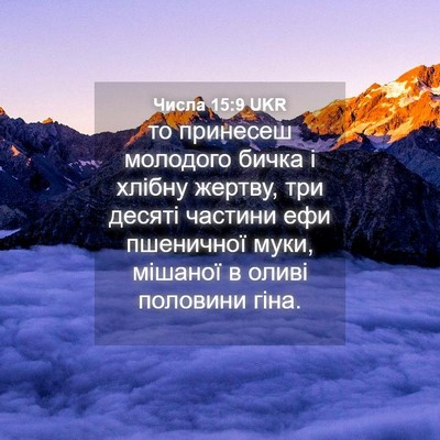 Picture 04 - Числа 15:9 UKR - то принесеш молодого бичка - Bible Verse Picture