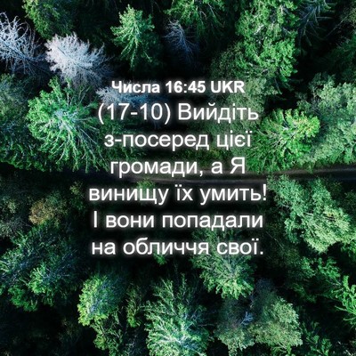 Picture 04 - Числа 16:45 UKR - (17-10) Вийдіть з-посеред цієї - Bible Verse Picture