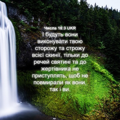 Picture 04 - Числа 18:3 UKR - І будуть вони виконувати - Bible Verse Picture