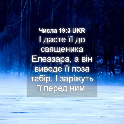 Picture 04 - Числа 19:3 UKR - І дасте її до священика - Bible Verse Picture