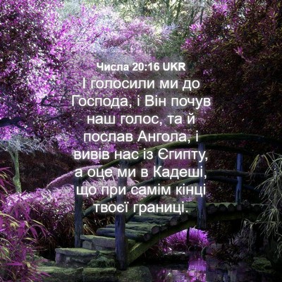 Picture 04 - Числа 20:16 UKR - І голосили ми до Господа, і - Bible Verse Picture