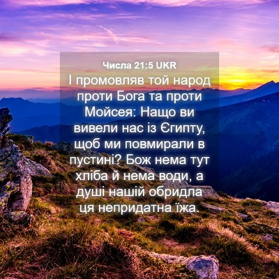 Picture 04 - Числа 21:5 UKR - І промовляв той народ - Bible Verse Picture