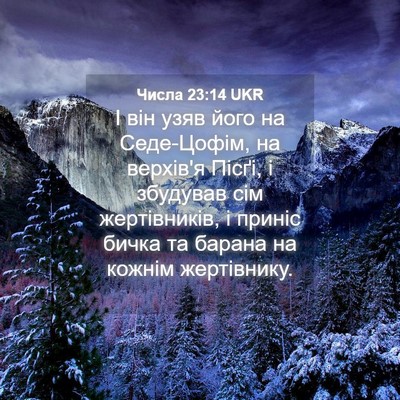 Picture 04 - Числа 23:14 UKR - І він узяв його на - Bible Verse Picture