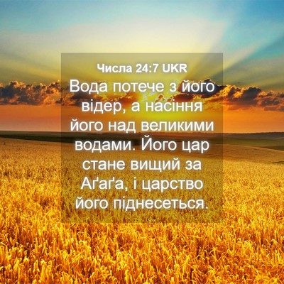 Picture 04 - Числа 24:7 UKR - Вода потече з його відер, а - Bible Verse Picture
