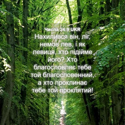 Picture 04 - Числа 24:9 UKR - Нахилився він, ліг, немов - Bible Verse Picture