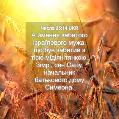 Picture 04 - Числа 25:14 UKR - А ймення забитого - Bible Verse Picture
