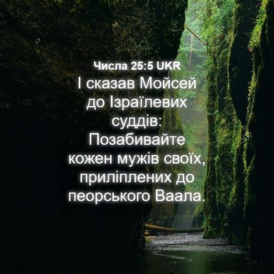 Picture 04 - Числа 25:5 UKR - І сказав Мойсей до - Bible Verse Picture
