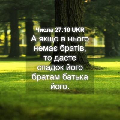 Picture 04 - Числа 27:10 UKR - А якщо в нього немає - Bible Verse Picture