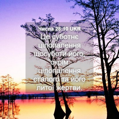 Picture 04 - Числа 28:10 UKR - Це суботнє цілопалення - Bible Verse Picture