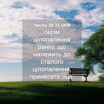 Picture 04 - Числа 28:23 UKR - окрім цілопалення ранку, - Bible Verse Picture