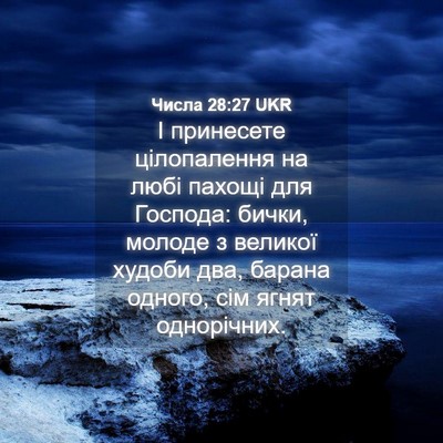 Picture 04 - Числа 28:27 UKR - І принесете цілопалення на - Bible Verse Picture