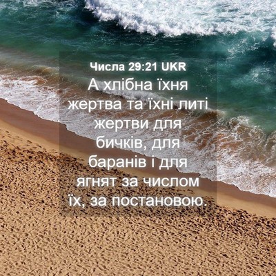 Picture 04 - Числа 29:21 UKR - А хлібна їхня жертва та - Bible Verse Picture