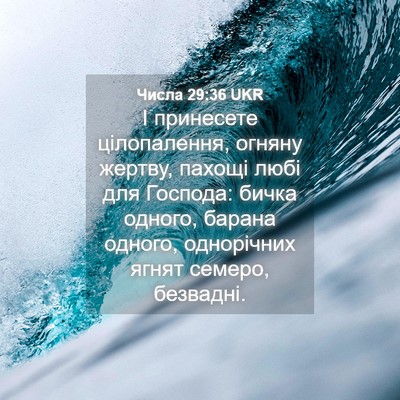 Picture 04 - Числа 29:36 UKR - І принесете цілопалення, - Bible Verse Picture