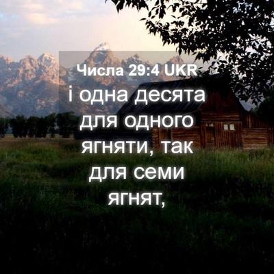 Picture 04 - Числа 29:4 UKR - і одна десята для одного - Bible Verse Picture