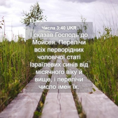 Picture 04 - Числа 3:40 UKR - І сказав Господь до Мойсея: - Bible Verse Picture