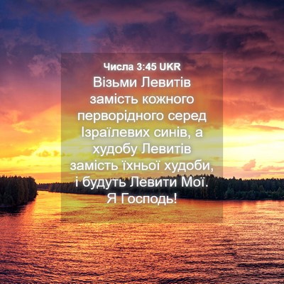 Picture 04 - Числа 3:45 UKR - Візьми Левитів замість - Bible Verse Picture