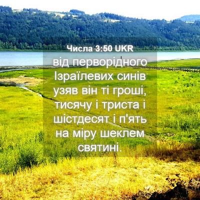 Picture 04 - Числа 3:50 UKR - від перворідного - Bible Verse Picture