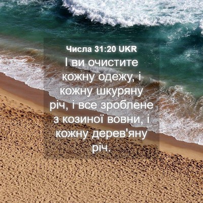 Picture 04 - Числа 31:20 UKR - І ви очистите кожну одежу, - Bible Verse Picture