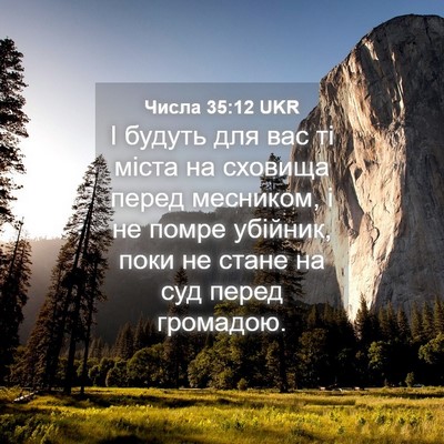 Picture 04 - Числа 35:12 UKR - І будуть для вас ті міста - Bible Verse Picture