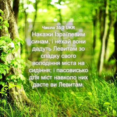 Picture 04 - Числа 35:2 UKR - Накажи Ізраїлевим синам, і - Bible Verse Picture