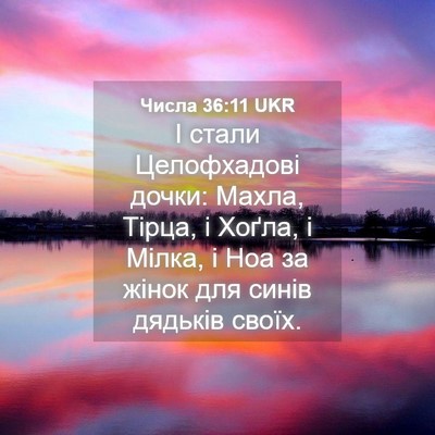 Picture 04 - Числа 36:11 UKR - І стали Целофхадові дочки: - Bible Verse Picture