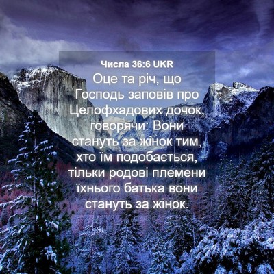 Picture 04 - Числа 36:6 UKR - Оце та річ, що Господь - Bible Verse Picture
