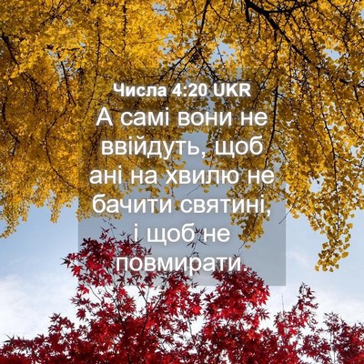 Picture 04 - Числа 4:20 UKR - А самі вони не ввійдуть, - Bible Verse Picture