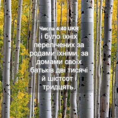 Picture 04 - Числа 4:40 UKR - і було їхніх перелічених - Bible Verse Picture