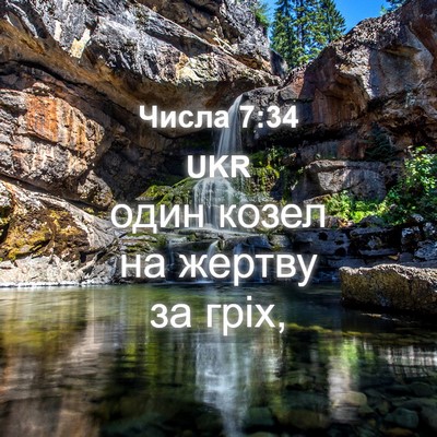 Picture 04 - Числа 7:34 UKR - один козел на жертву за - Bible Verse Picture