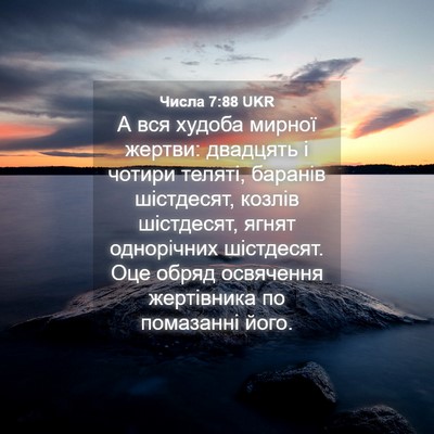 Picture 04 - Числа 7:88 UKR - А вся худоба мирної жертви: - Bible Verse Picture