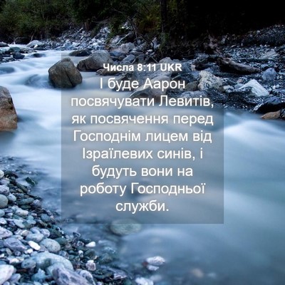 Picture 04 - Числа 8:11 UKR - І буде Аарон посвячувати - Bible Verse Picture