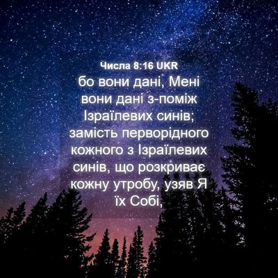 Picture 04 - Числа 8:16 UKR - бо вони дані, Мені вони - Bible Verse Picture