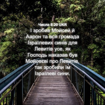 Picture 04 - Числа 8:20 UKR - І зробив Мойсей й Аарон та - Bible Verse Picture