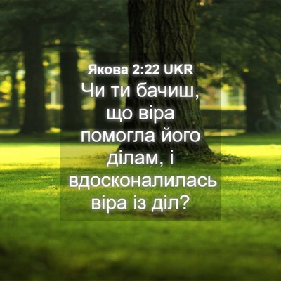 Picture 04 - Якова 2:22 UKR - Чи ти бачиш, що віра - Bible Verse Picture