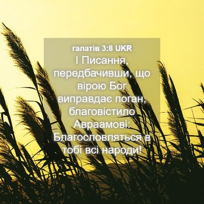 Picture 04 - галатів 3:8 UKR - І Писання, передбачивши, що - Bible Verse Picture