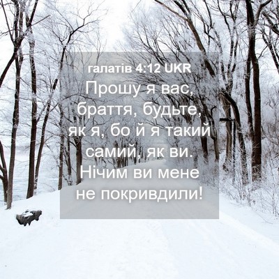 Picture 04 - галатів 4:12 UKR - Прошу я вас, браття, будьте, - Bible Verse Picture