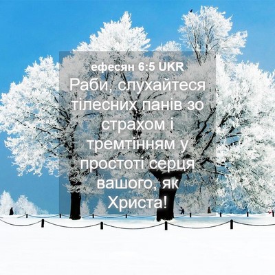 Picture 04 - ефесян 6:5 UKR - Раби, слухайтеся тілесних - Bible Verse Picture