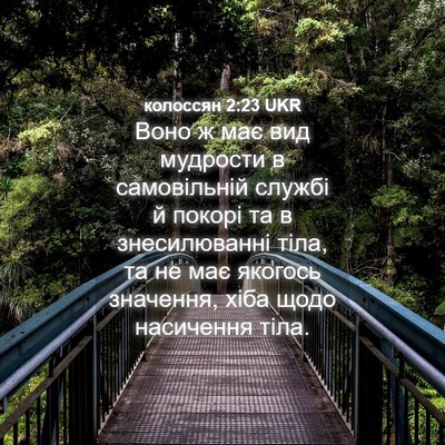 Picture 04 - колоссян 2:23 UKR - Воно ж має вид мудрости в - Bible Verse Picture