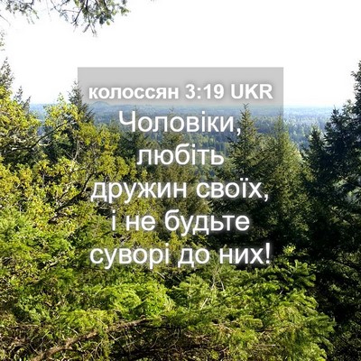 Picture 04 - колоссян 3:19 UKR - Чоловіки, любіть дружин - Bible Verse Picture