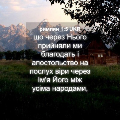 Picture 04 - римлян 1:5 UKR - що через Нього прийняли ми - Bible Verse Picture