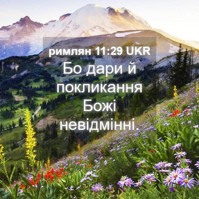 Picture 04 - римлян 11:29 UKR - Бо дари й покликання Божі - Bible Verse Picture