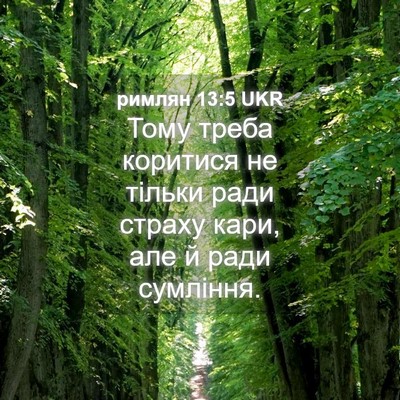 Picture 04 - римлян 13:5 UKR - Тому треба коритися не - Bible Verse Picture